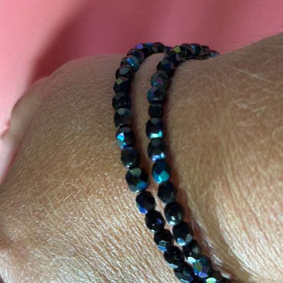 Black Beaded Cuff Bracelet - Picture 1 of 4